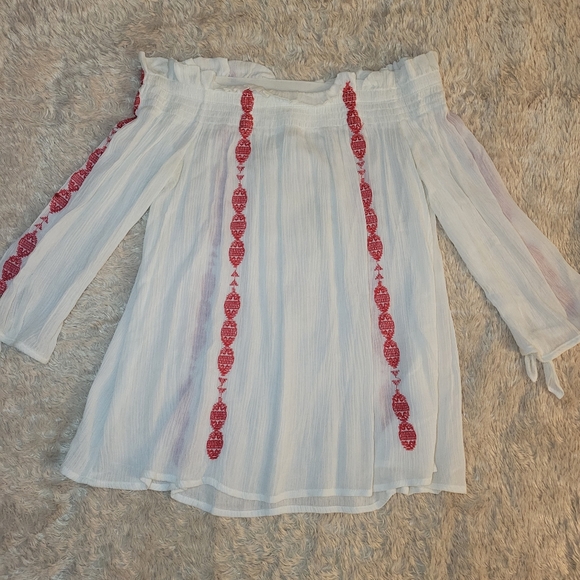 Off the Shoulder Boho Top; Size S - Picture 1 of 6